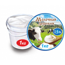 Сметанный продукт "Молочная Деревня" с м.д.ж. 15 % 1кг