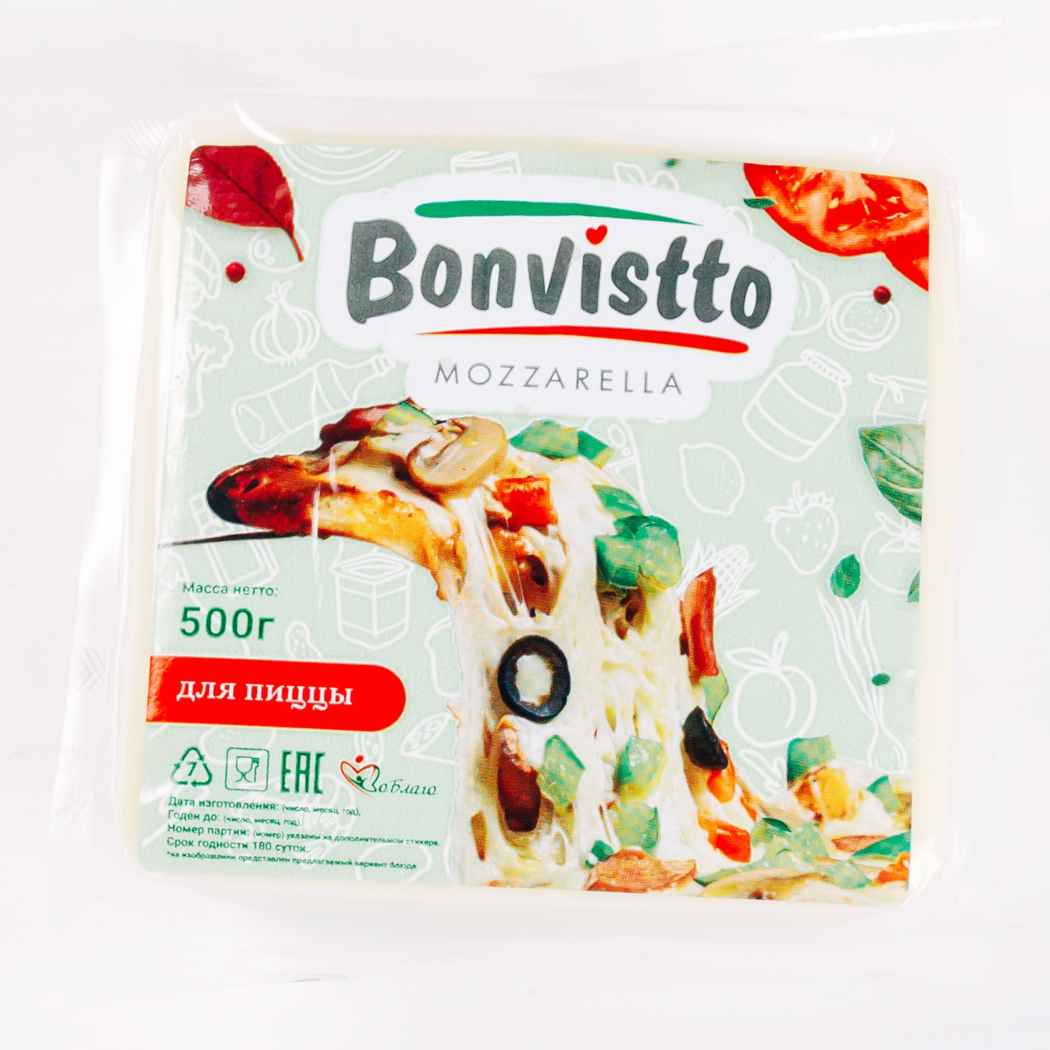 Моцарелла "Bonvistto" 40% фасованный 0,5 кг