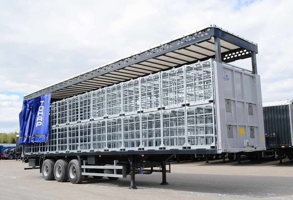 Полуприцеп грузовой для перевозки птицы в металлических контейнерах ТОНАР-98882