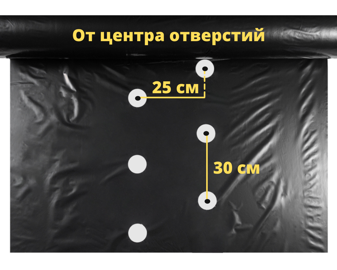 Пленка для клубники мульчирующая ЮЖАНКА UV 3 года 1,2х500 м, 50 мкм с перфорацией 25х30 см