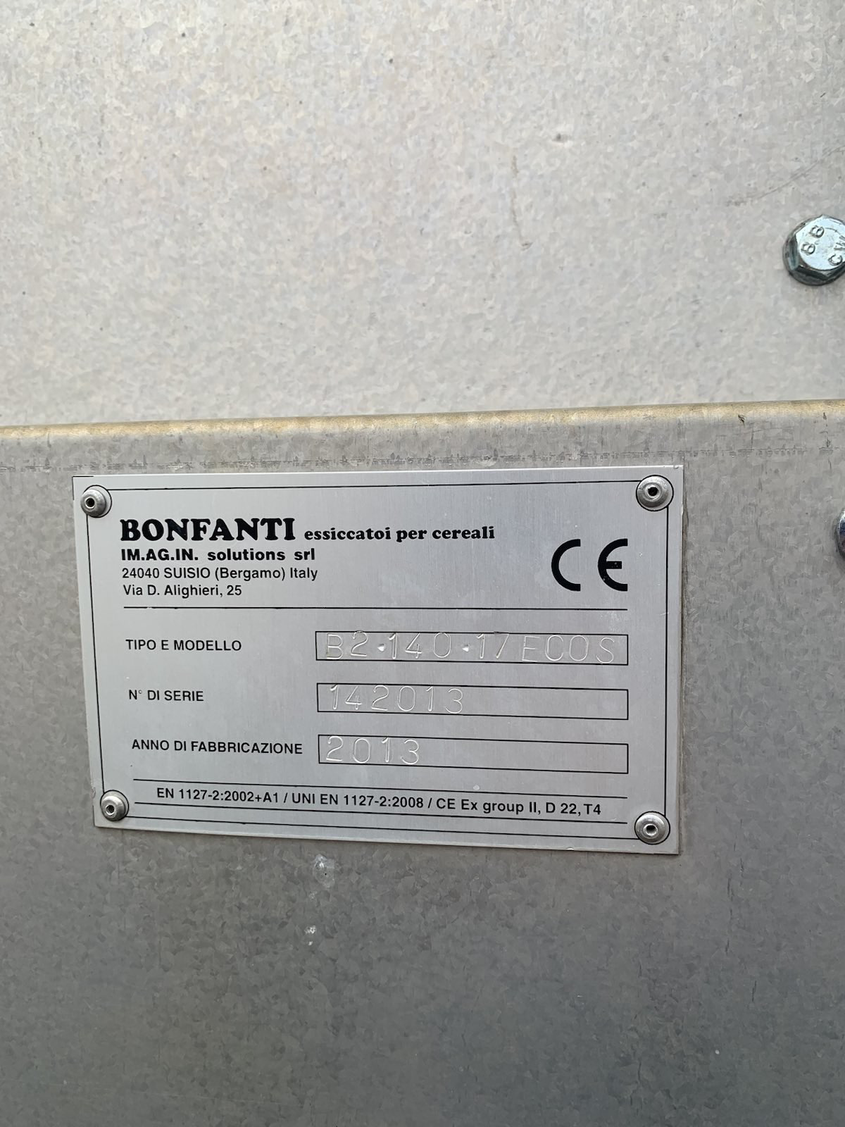 Зерносушилки Bonfanti B2 140/17 ECOS