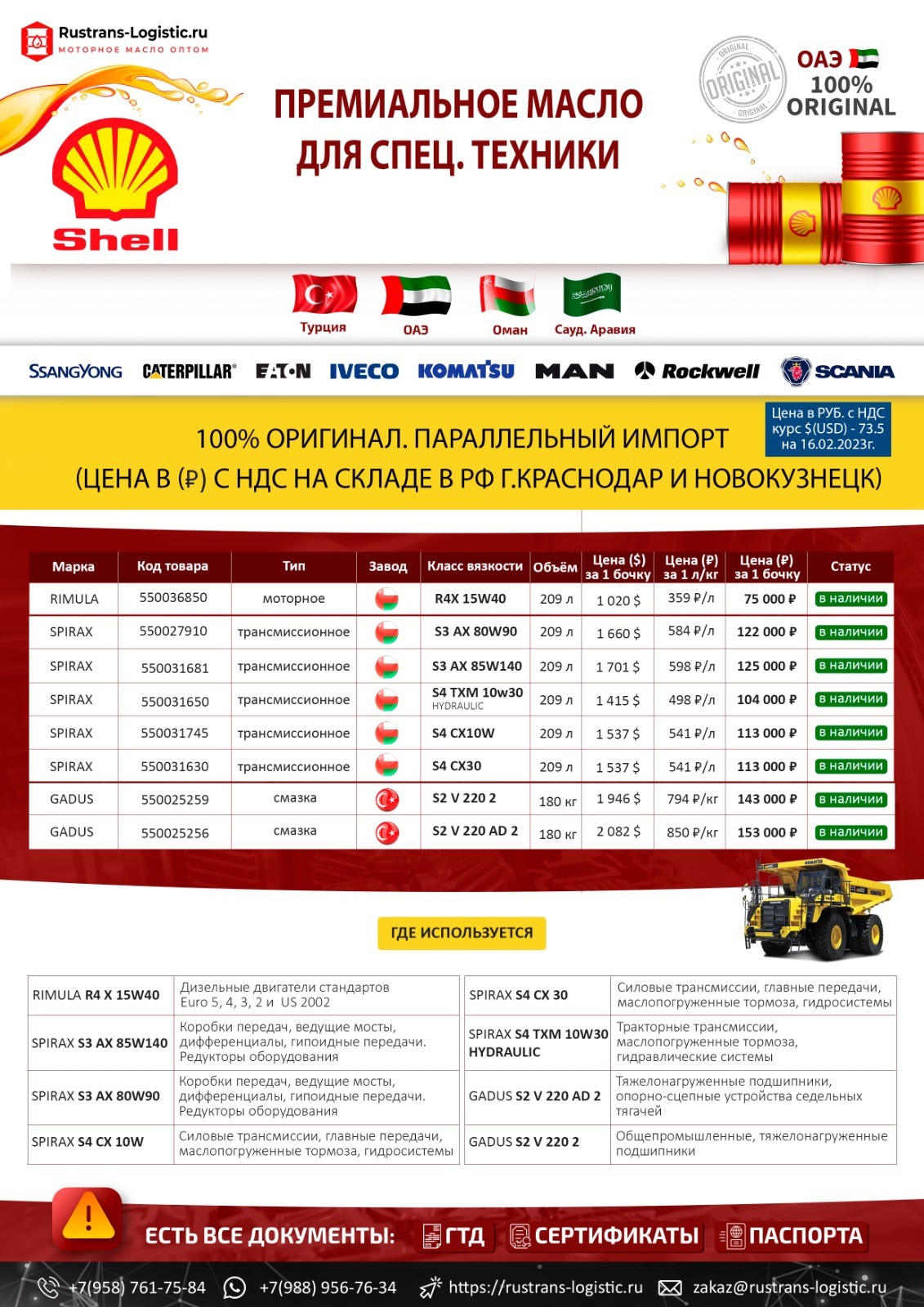 Продажа - Масло shell rimula R4X 15W40 бочка 209л моторное