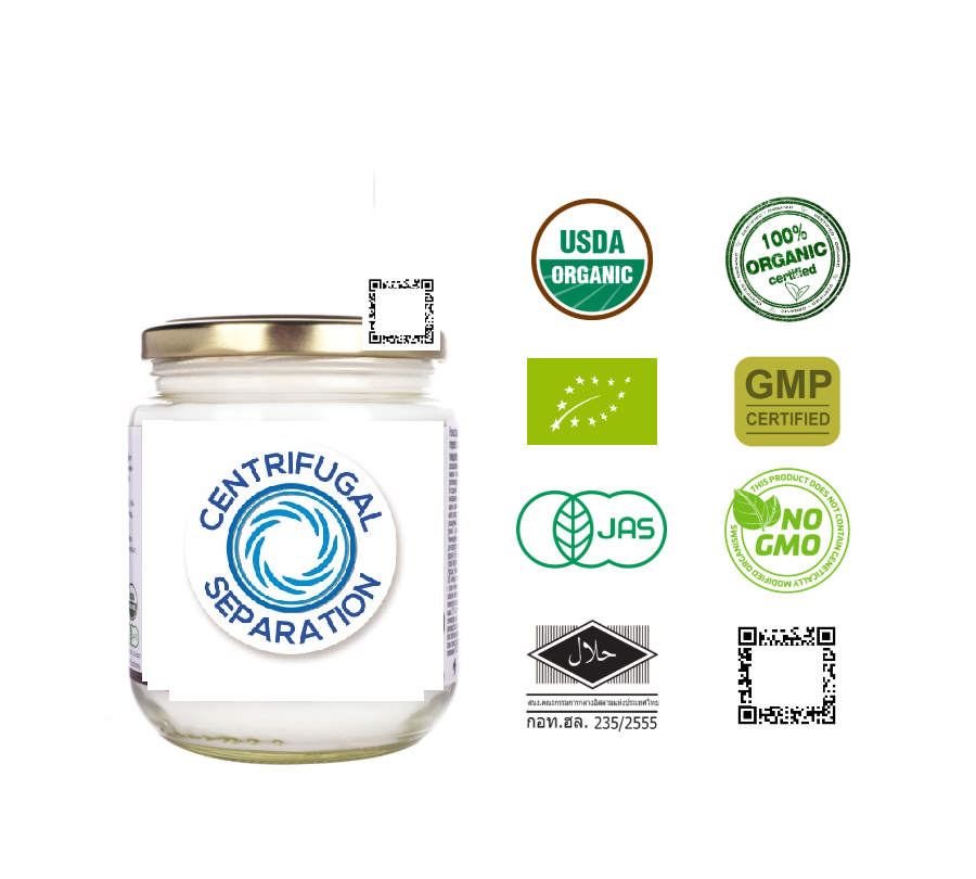 Кокосовое масло 100% органическое сертифицированное, произведенное центробежной сепарацей