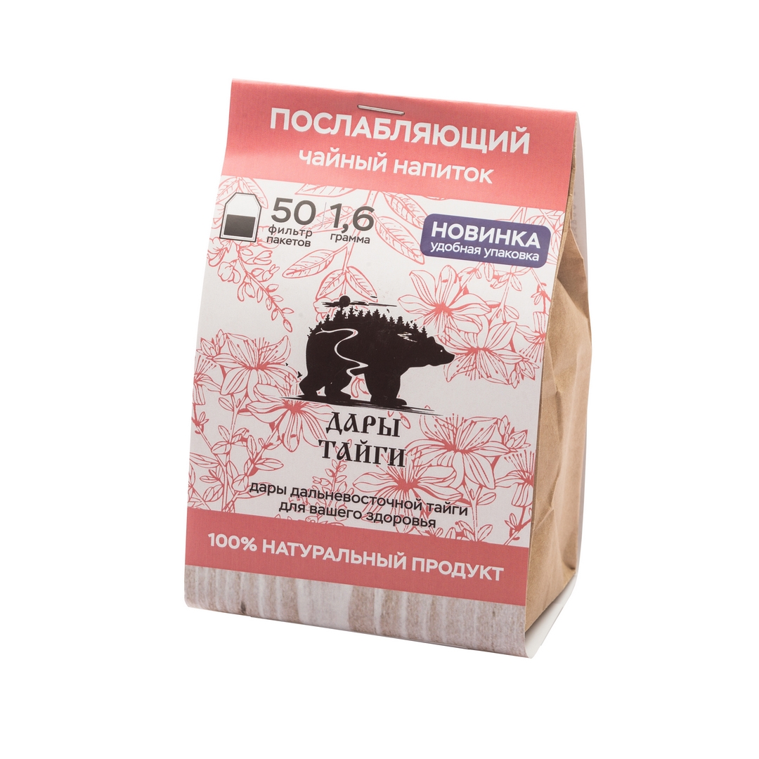 Травяной чай ДАРЫ ТАЙГИ "ПОСЛАБЛЯЮЩИЙ", 80 гр, 50 ф/п по 1.6 гр