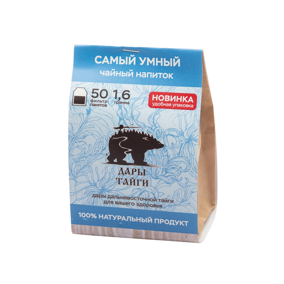 Травяной чай ДАРЫ ТАЙГИ "САМЫЙ УМНЫЙ", 80 гр, 50 ф/п по 1.6 гр