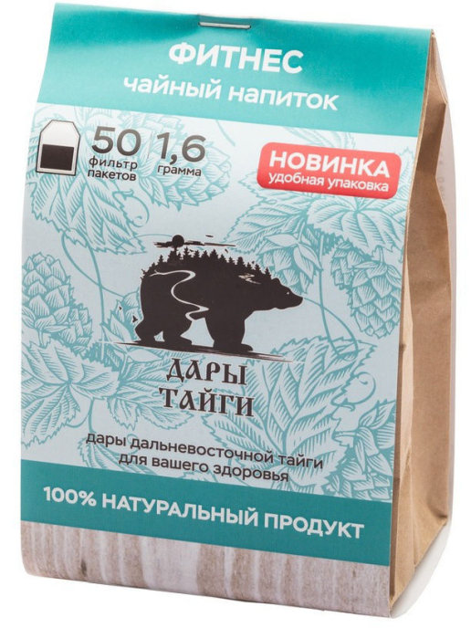 Травяной чай ДАРЫ ТАЙГИ "ФИТНЕС", 80 гр, 50 ф/п по 1.6 гр