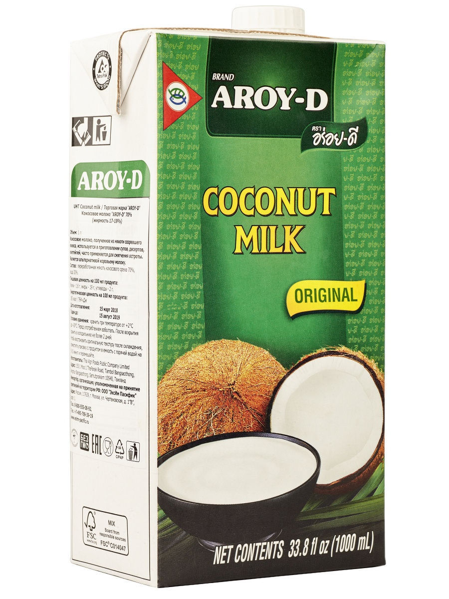 Молоко кокосовое AROY-D